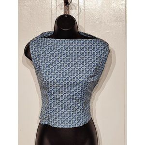 1950's-60's Sleeveless Blue Homemade top